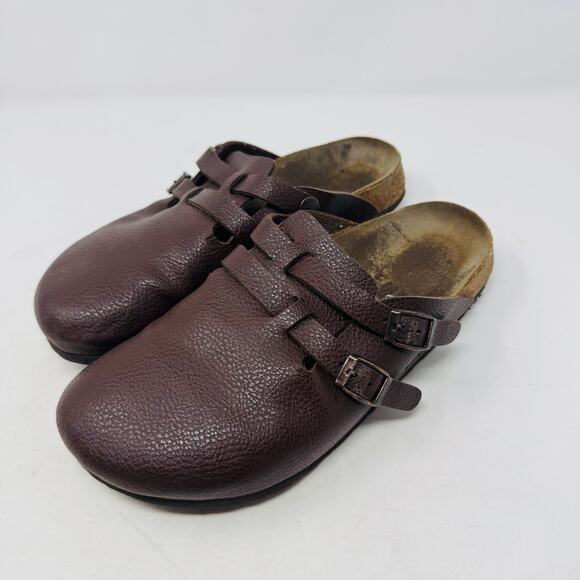 Birki’s Brown Leather Clogs Sandals Slip On Comfort Double Buckle EU 39 US 8 - Picture 10 of 10